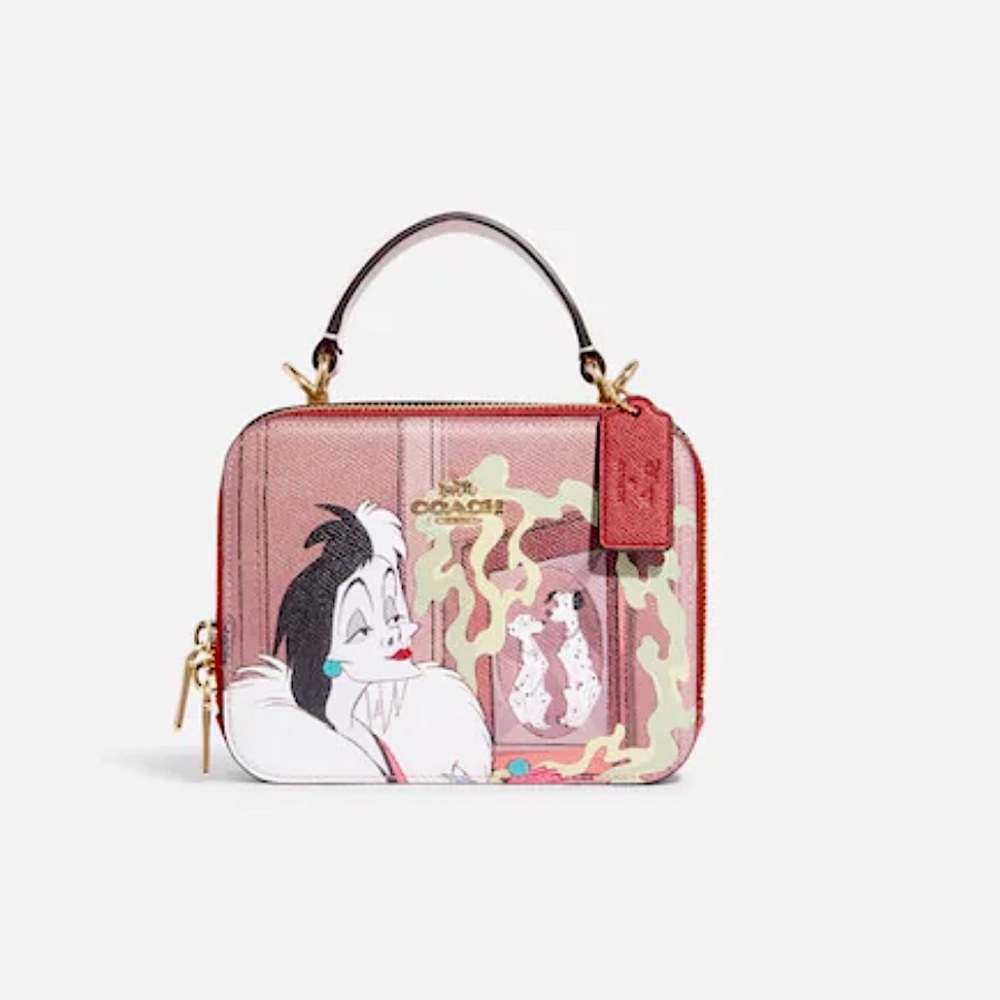 COACH Disney X Coach Box Crossbody With Cruella Motif COLOR
Gold/Red App… - Picture 6 of 10